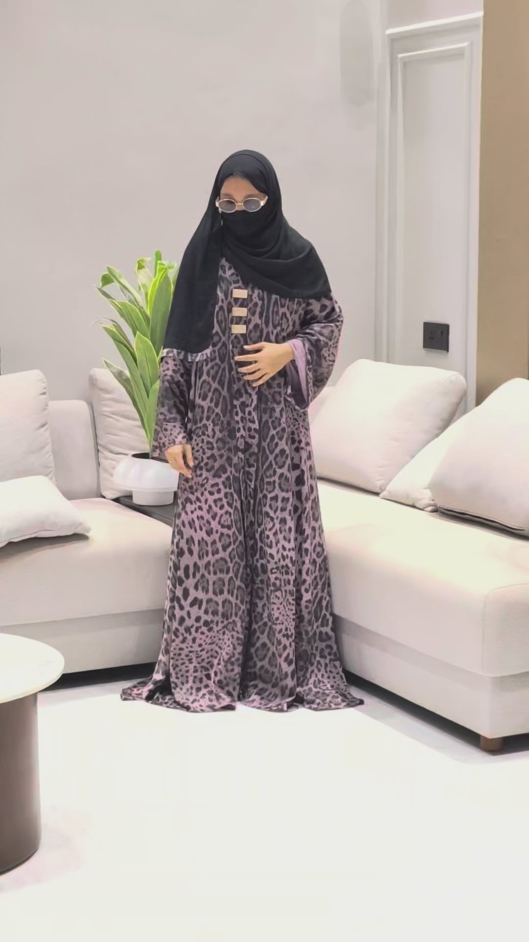 Cheetah Print Umbrella Abaya