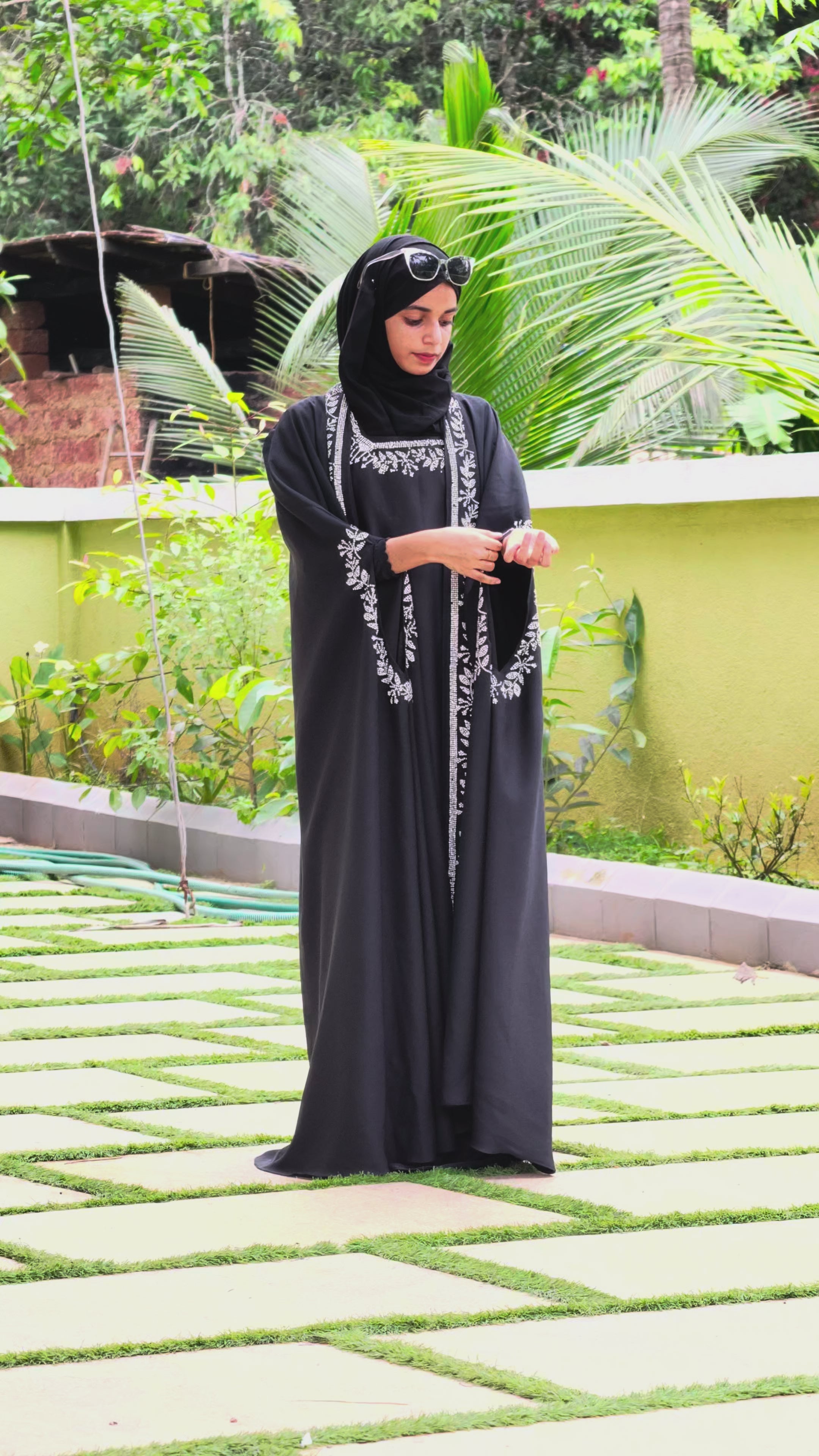 Elegant Moroccan Designer Bridal Wear Stone Work Premium Abaya