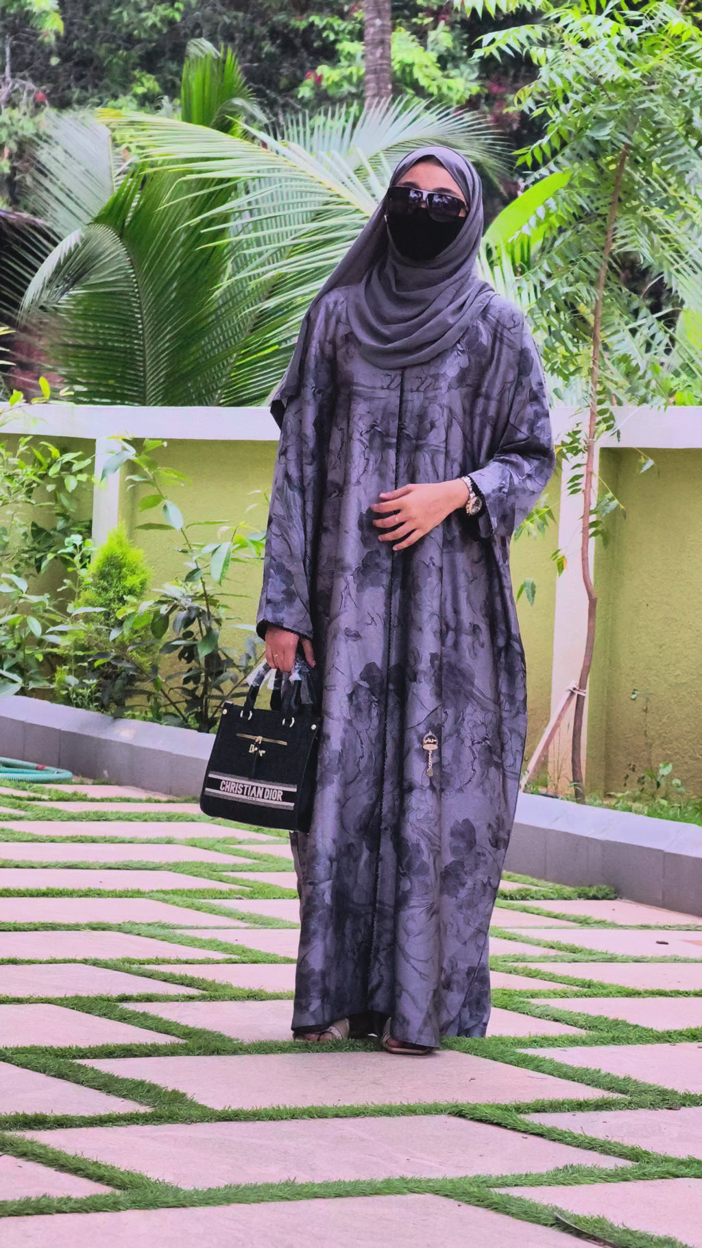 Designer Wear Self Floral Printed Abaya