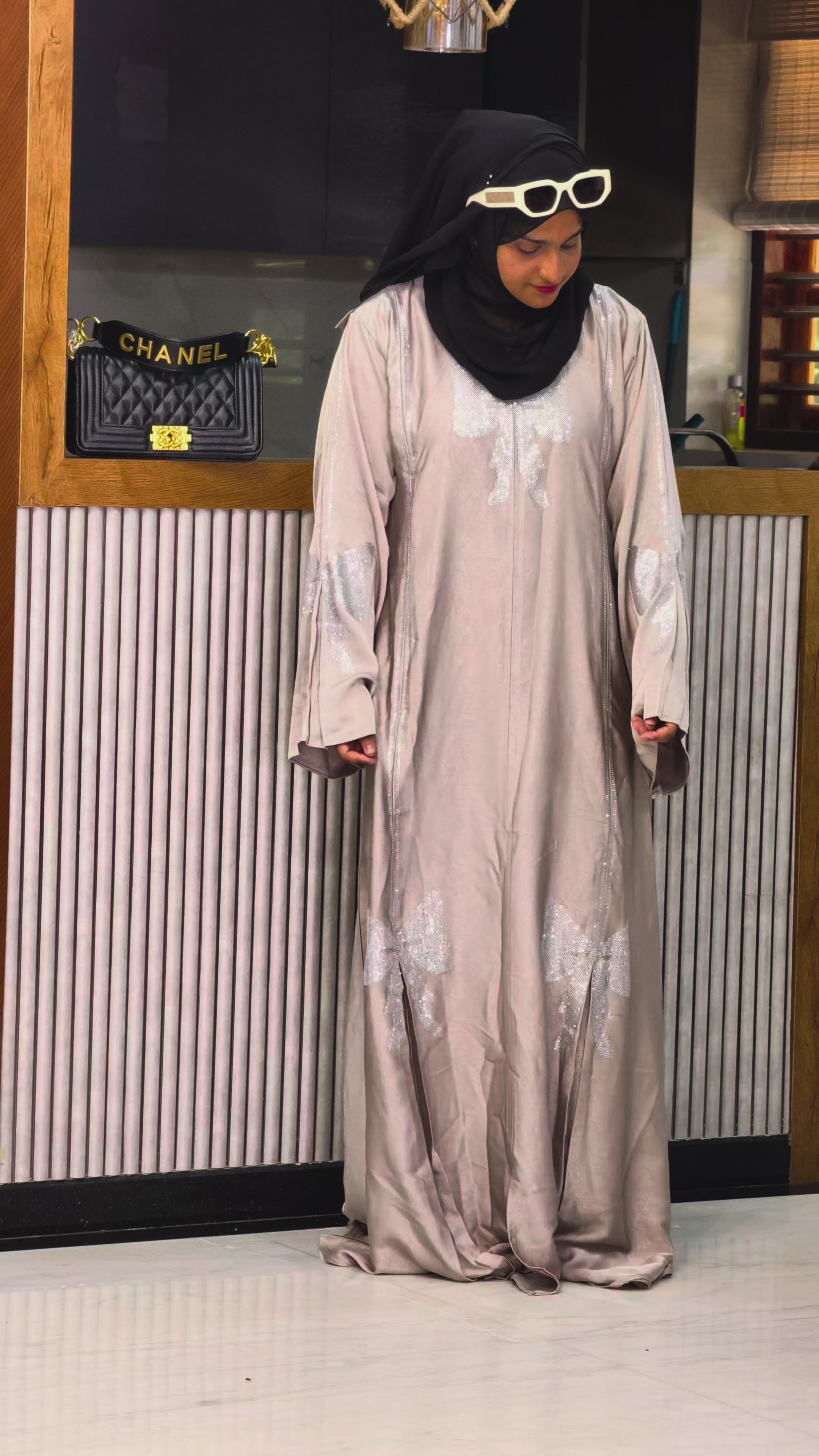 Luxury Sana Khan Inspired Butterfly Abaya