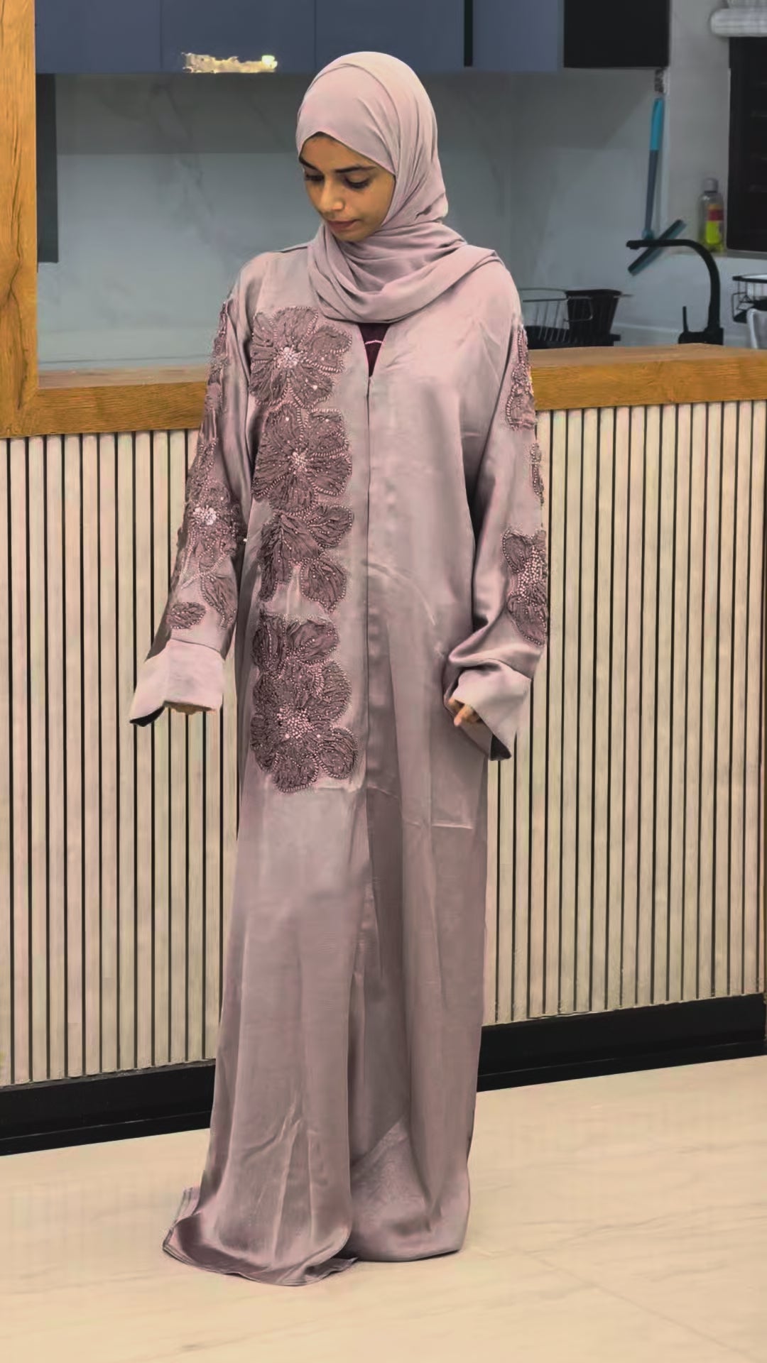 Designer Stone Work Abaya – A Statement of Modern Elegance