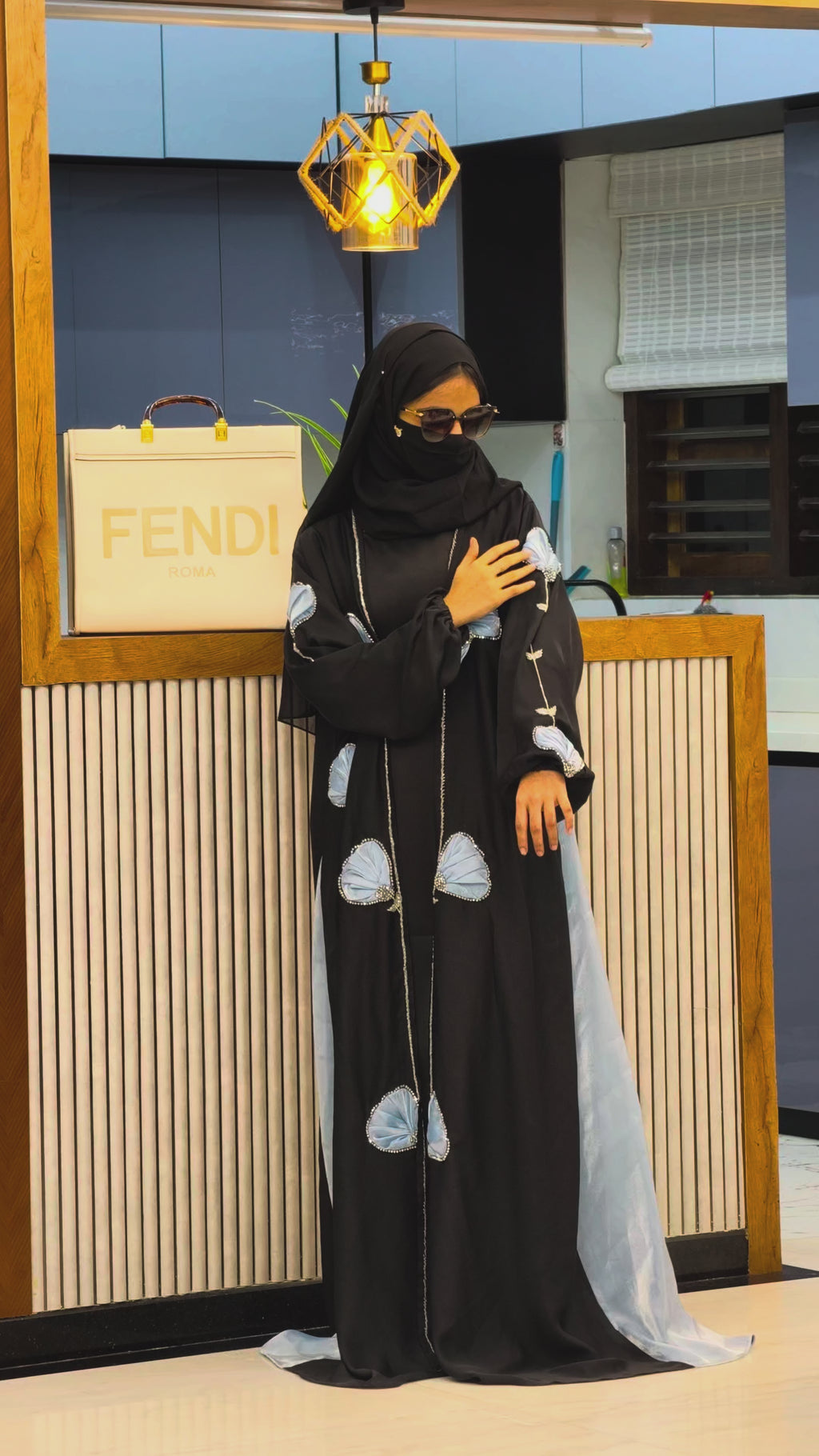 Designer Bridal Wear Tissue Work Abaya