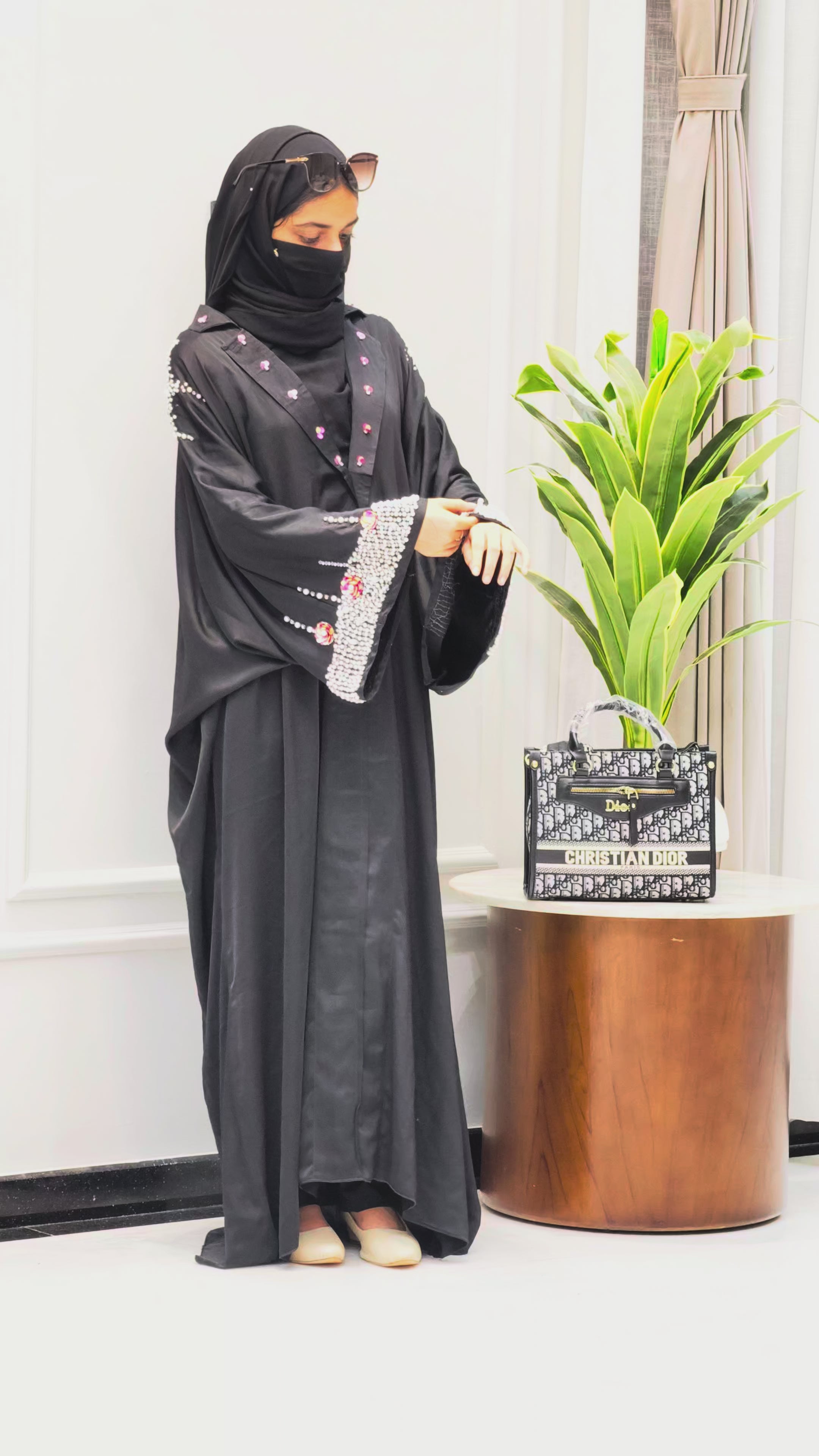 Bridal Designer Wear Stone Work Abaya