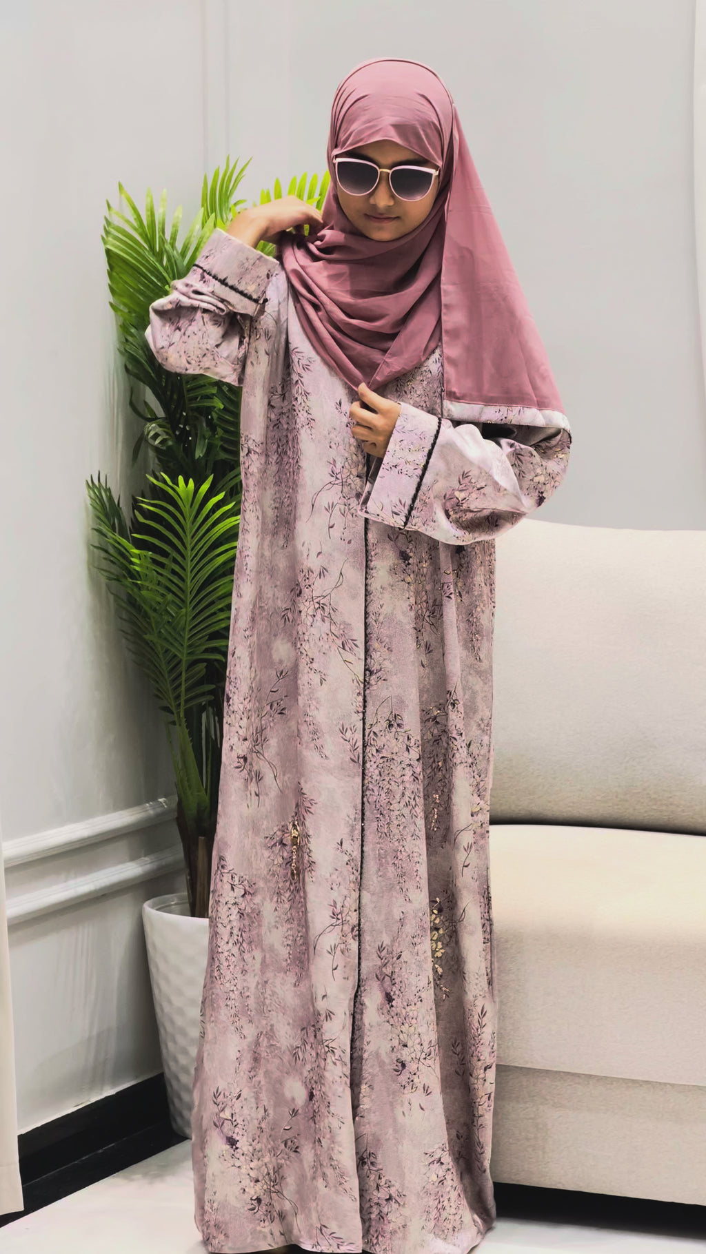 Floral Self-Printed Luxury Abaya