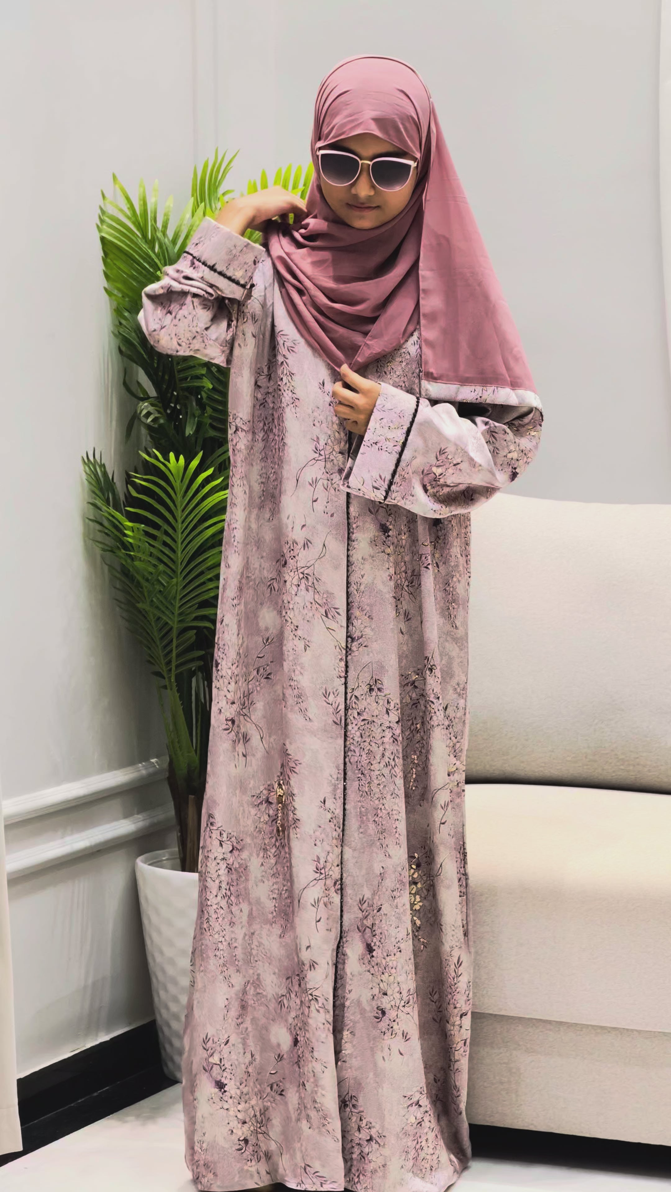 Floral Self-Printed Luxury Abaya