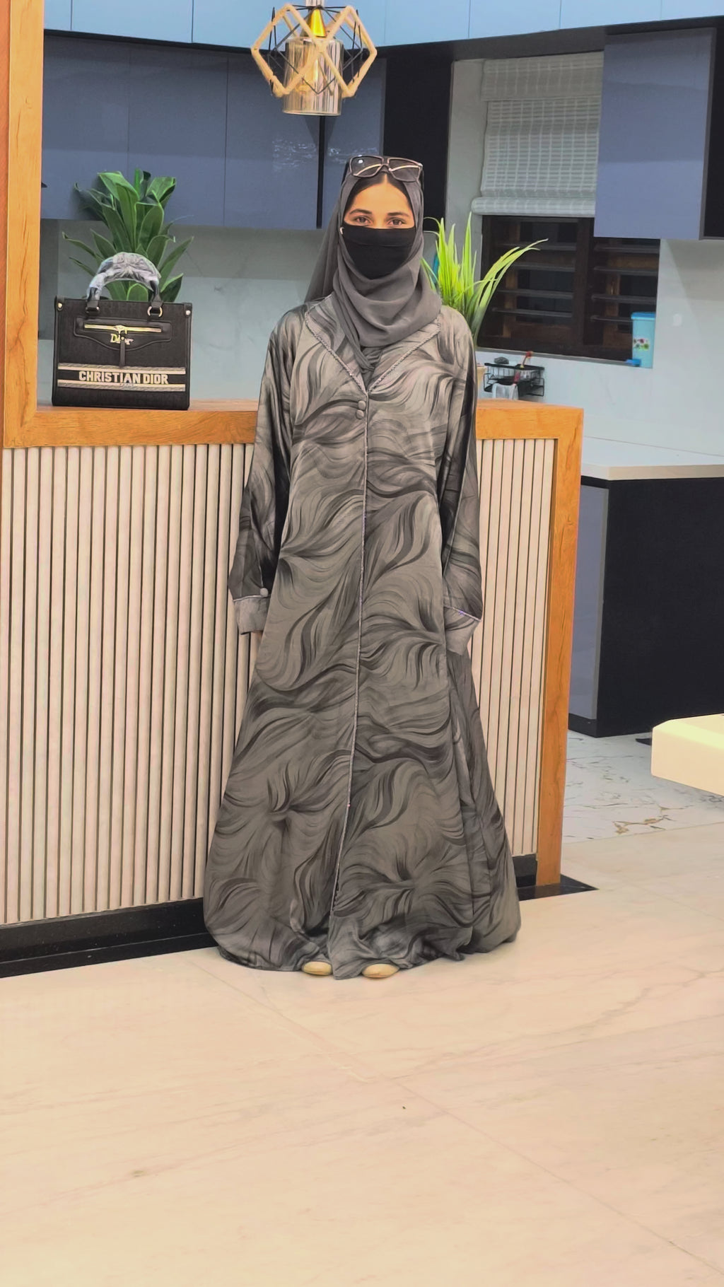 Designer Self Printed Abaya