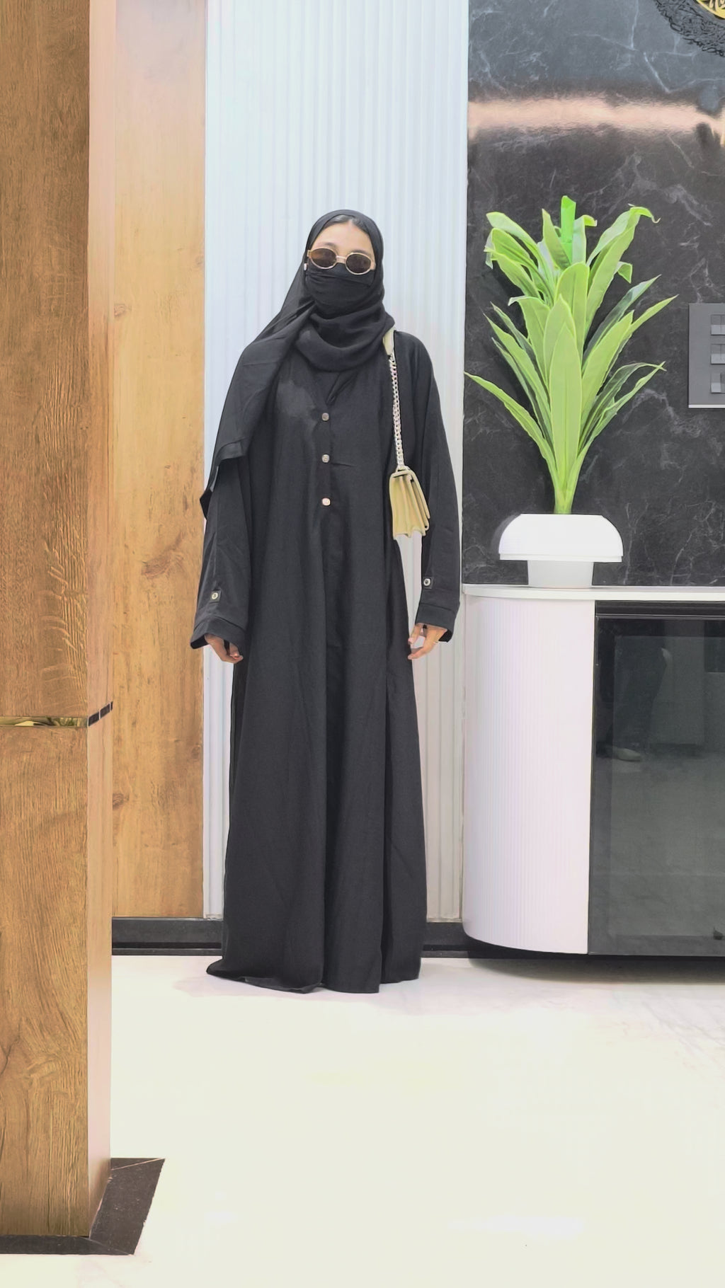 Decent & Elegant 3 Buttons Abaya