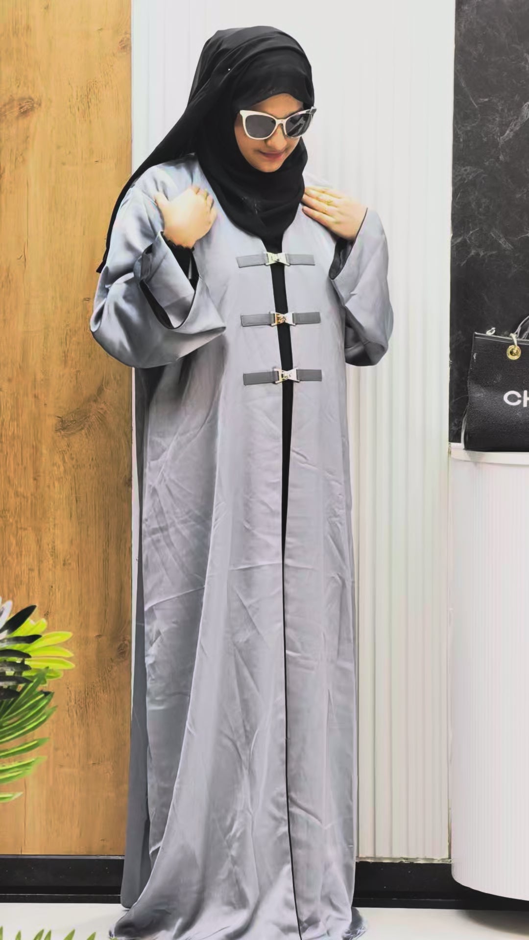 Designer Silver Grey Abaya – Modern Elegance Redefined