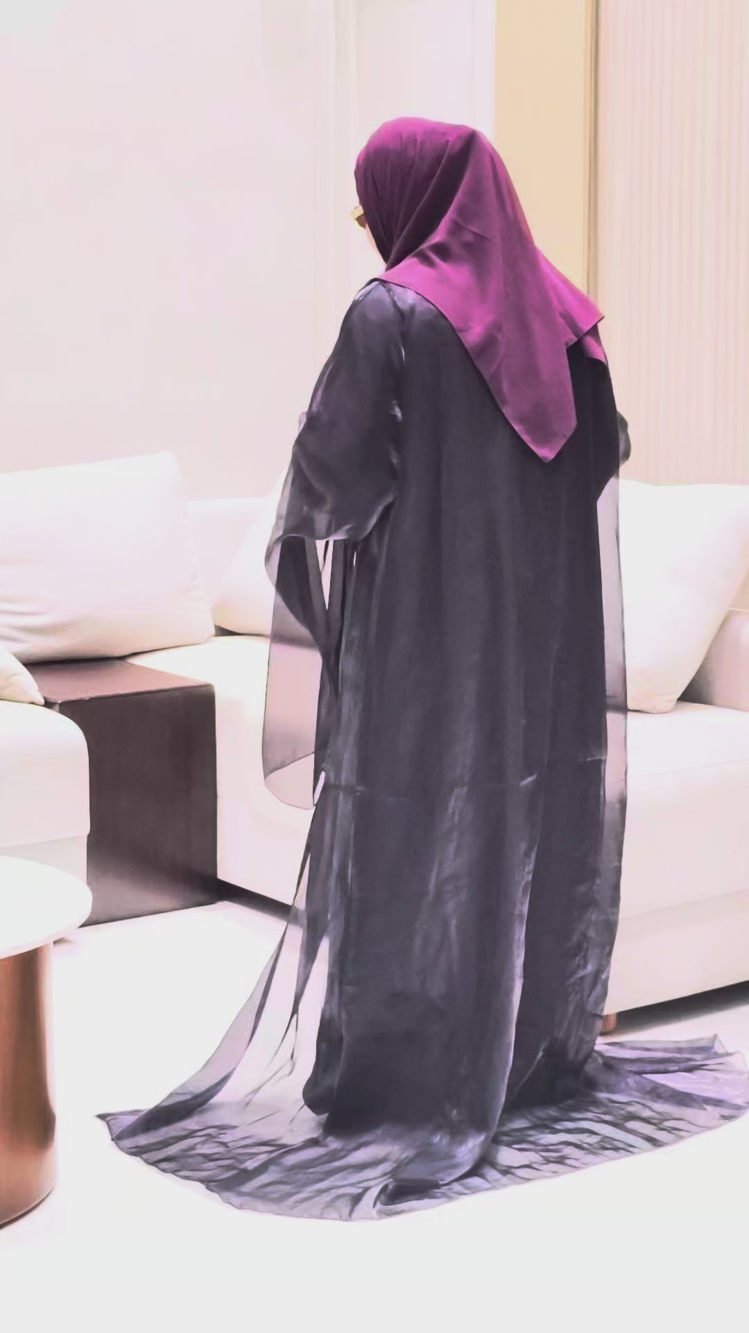 BLACK & WINE Organza Fabric – Elegant, Lightweight & Luxurious