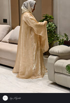 Golden Organza Satin Abaya – Inspired by GOLD FISH