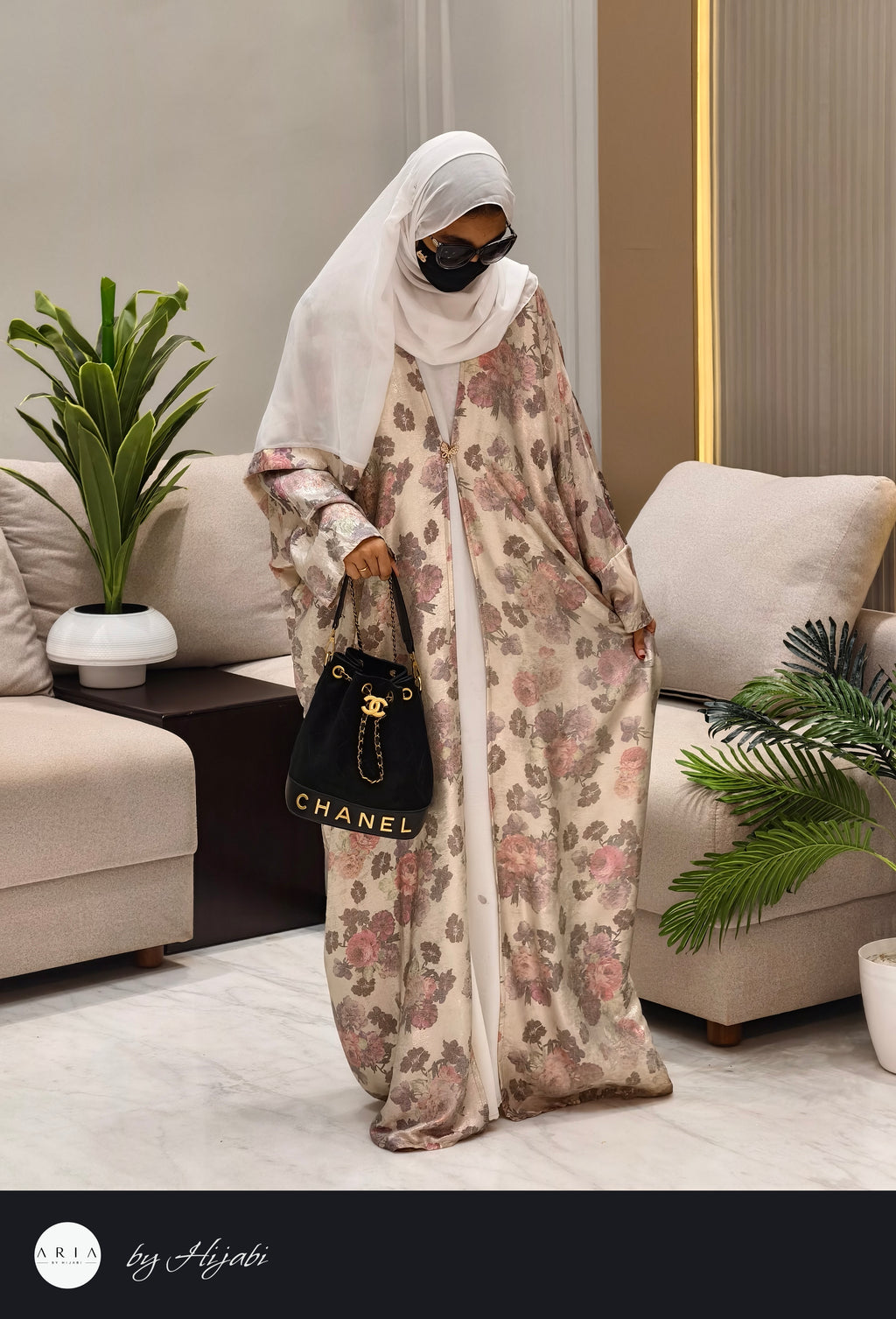 Elegant Floral Shimmer Designer silhouette Wear Abaya