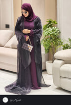 BLACK & WINE Organza Fabric – Elegant, Lightweight & Luxurious