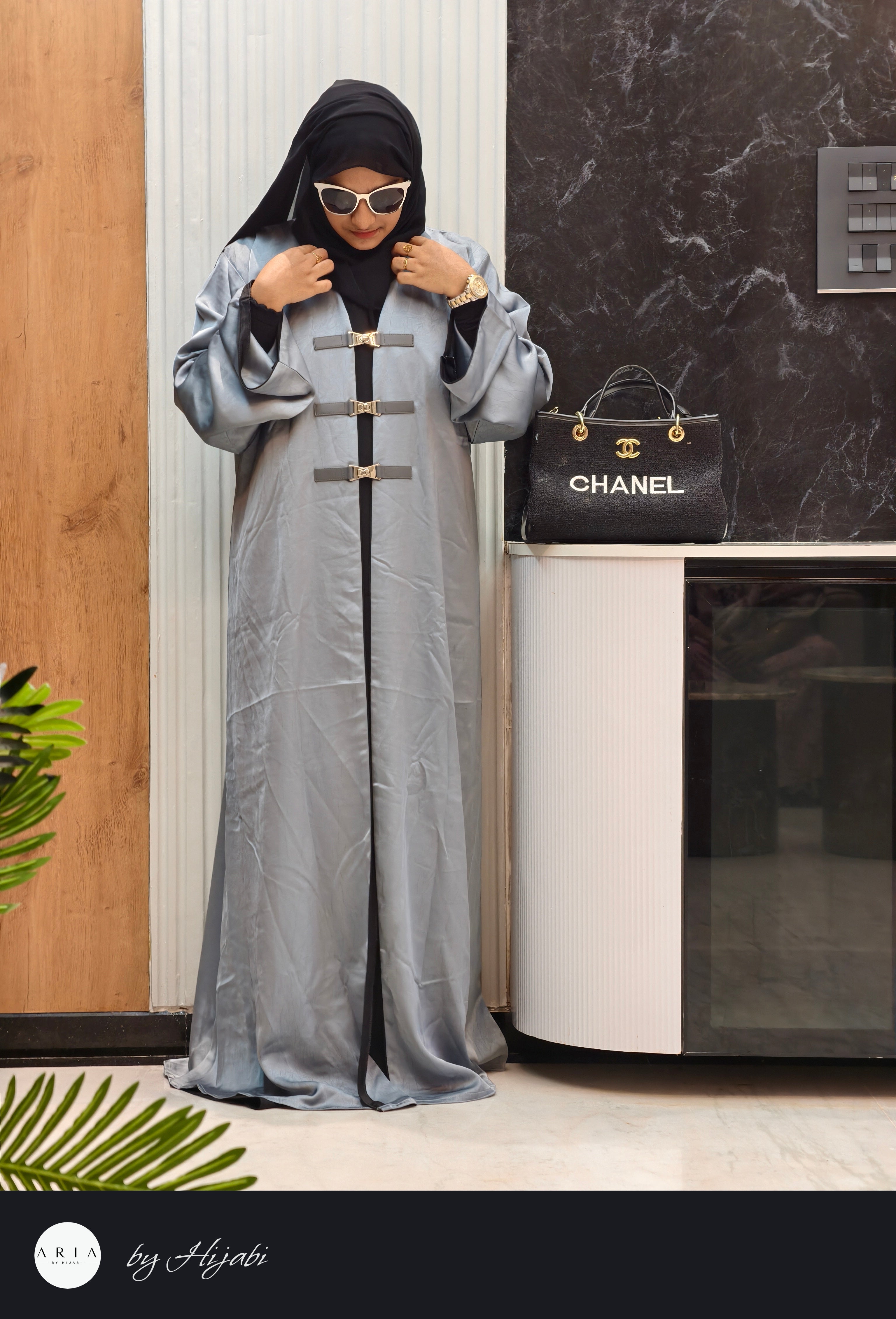 Designer Silver Grey Abaya – Modern Elegance Redefined