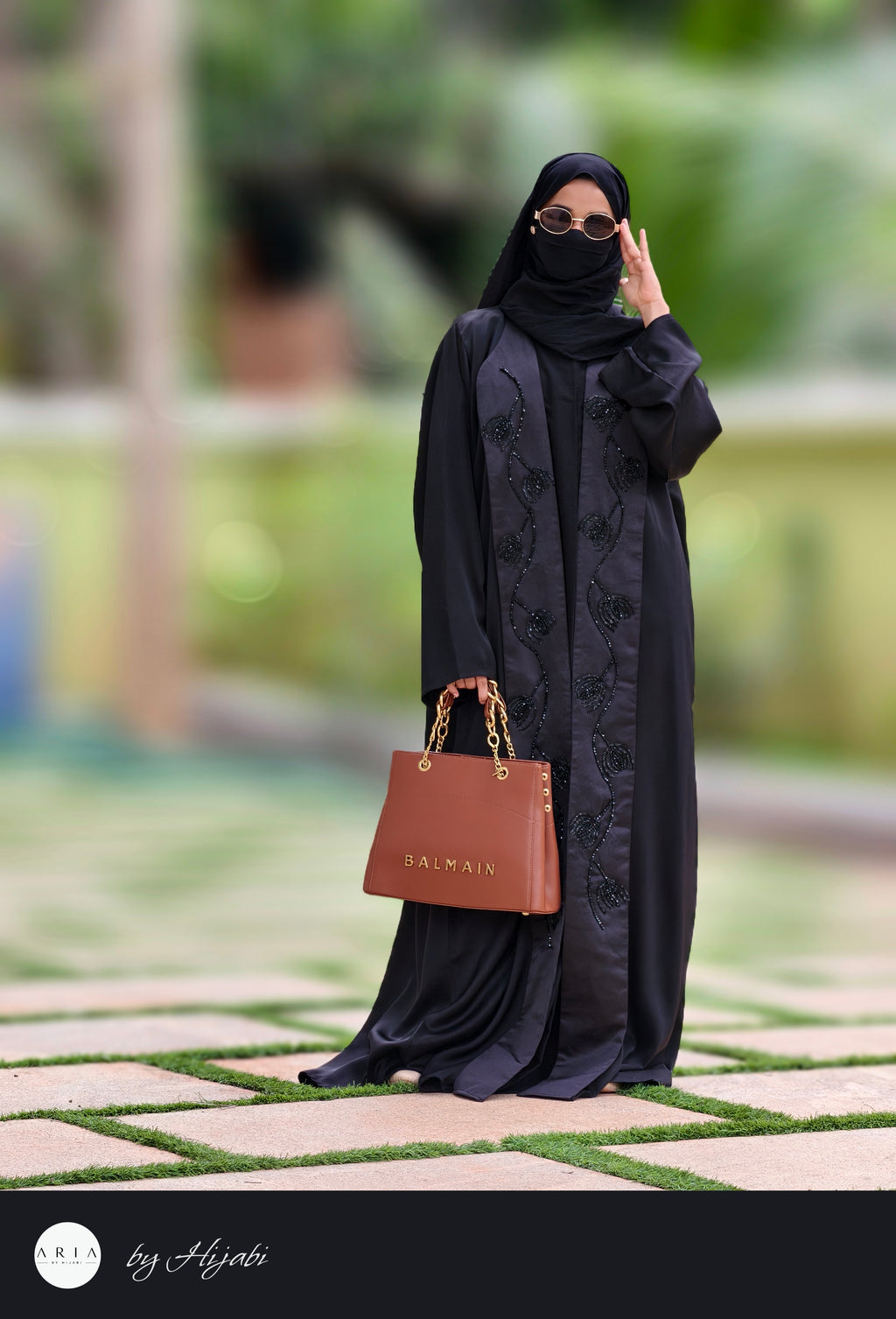 Shawl Collar Stone Work Premium Abaya