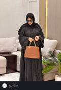 Black Self-Printed Designer Abaya