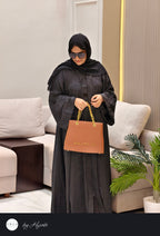 Black Self-Printed Designer Abaya