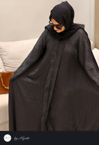 Black Self-Printed Designer Abaya
