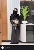 Velvet Stone Work Abaya – Luxury Designer Elegance
