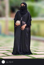 Bridal Maroon Stone Work Premium Abaya