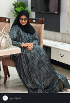 Floral Printed Frill Abaya