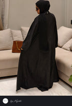 Black Self-Printed Designer Abaya