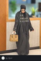 Designer Flap Lapel Stone Work Abaya