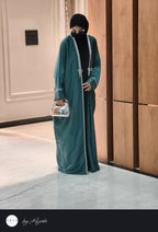Emerald Green Stone Work Abaya