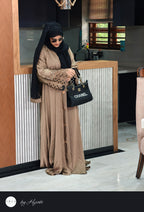 Simple Stone Work Coffee Brown Abaya