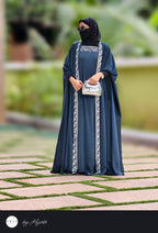 Moroccan Designer Bridal Wear Stone Work Premium Abaya bottle Green