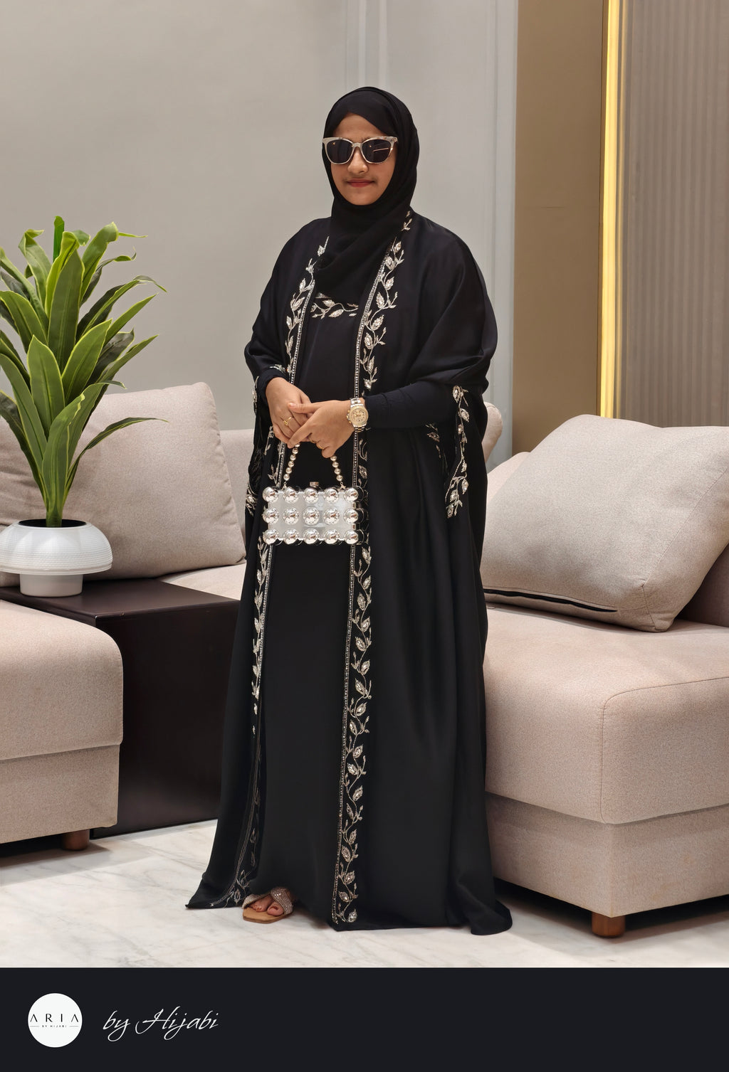 Moroccan Stone Work Designer Bridal Abaya