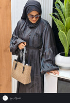Original Dubai Black Organza Designer Abaya