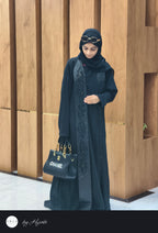 Luxury One Side Lapel Stone Work Abaya