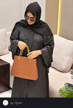Black Self-Printed Designer Abaya