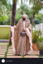 Cheetah Print Designer Abaya – Gold Fish Inspired Luxury