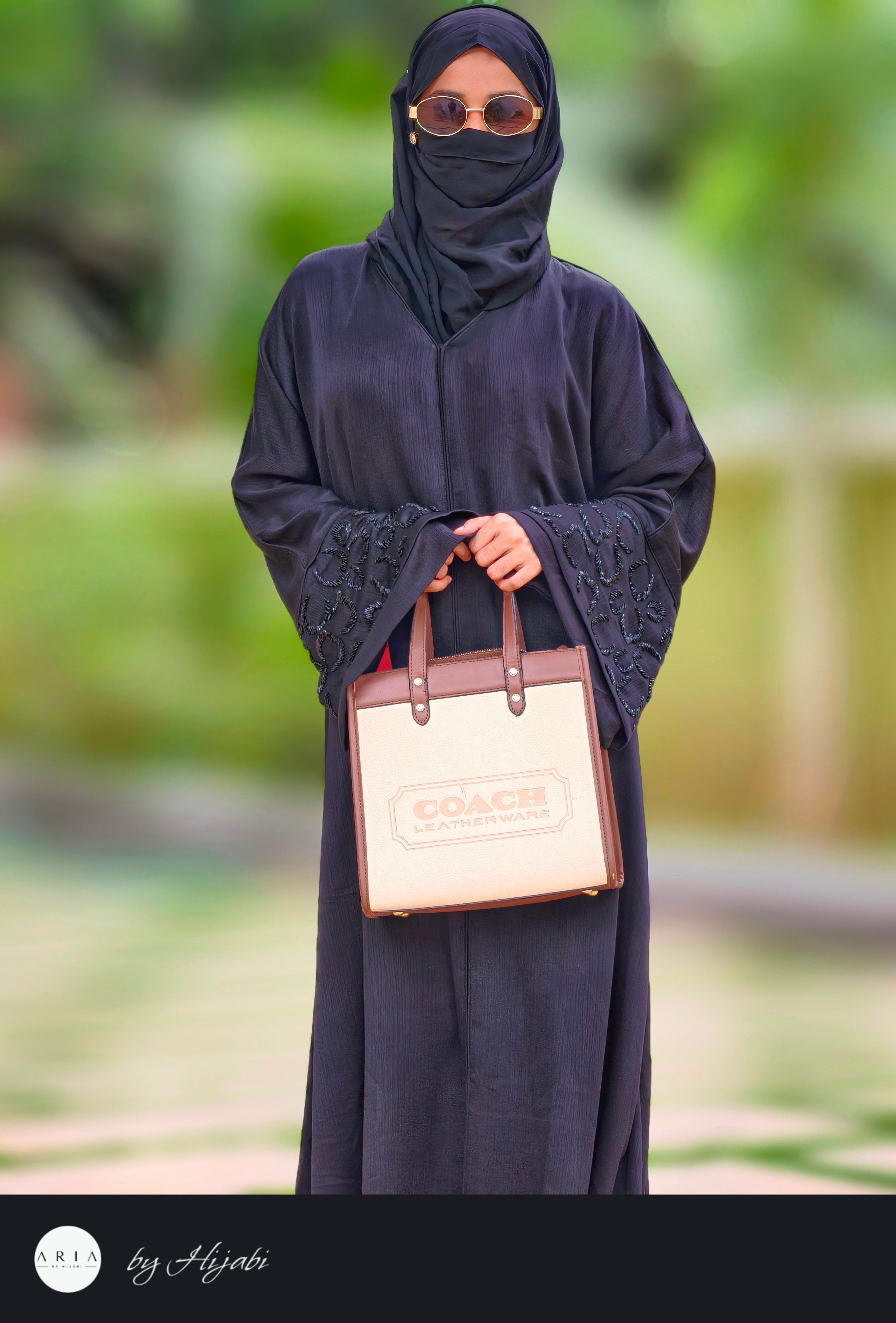 Simple Decent Sleeve Stone Work Premium Abaya