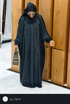 Black Stone Work Abaya – Luxury Embroidery Elegance