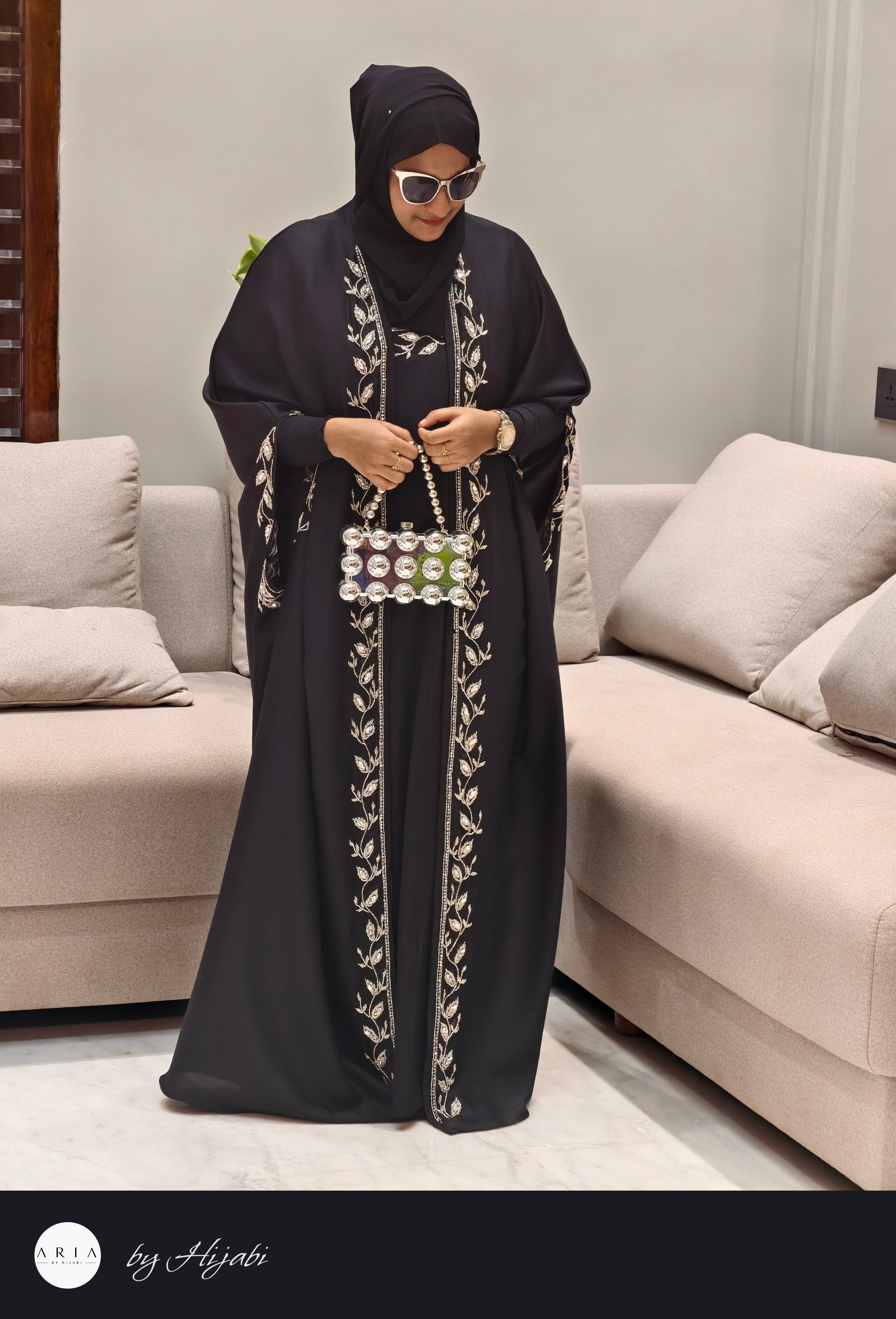 Moroccan Stone Work Designer Bridal Abaya
