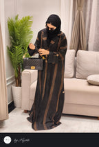 Designer wear LAPEL STRIPES Abaya
