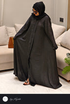 Black Self-Printed Designer Abaya