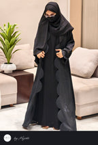 Simple Unique Black Semicircle Design Abaya