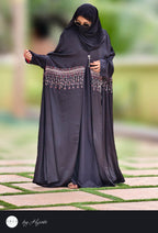 Bridal Maroon Stone Work Premium Abaya