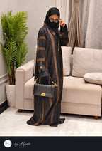 Designer wear LAPEL STRIPES Abaya