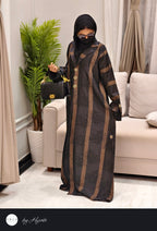 Designer wear LAPEL STRIPES Abaya