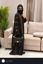 Designer wear LAPEL STRIPES Abaya