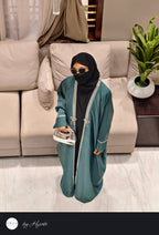Emerald Green Stone Work Abaya