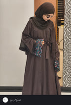 Sleeve Stone Work Umbrella Abaya – Luxury Designer Elegance