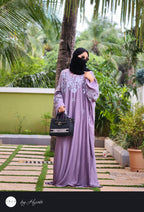 Luxury-inspired Lavender Embroidery Designer Wear Abaya