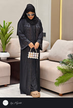 Black Designer Wear Stone Work Embroidery Abaya