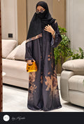 Black Floral Printed Abaya – Elegance in Every Detail