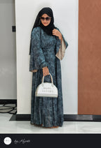 Floral Printed Frill Abaya